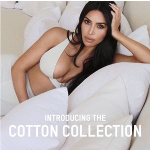 Skims ribbed bone set high waist leggings with ribbed light grey crop tank xxs